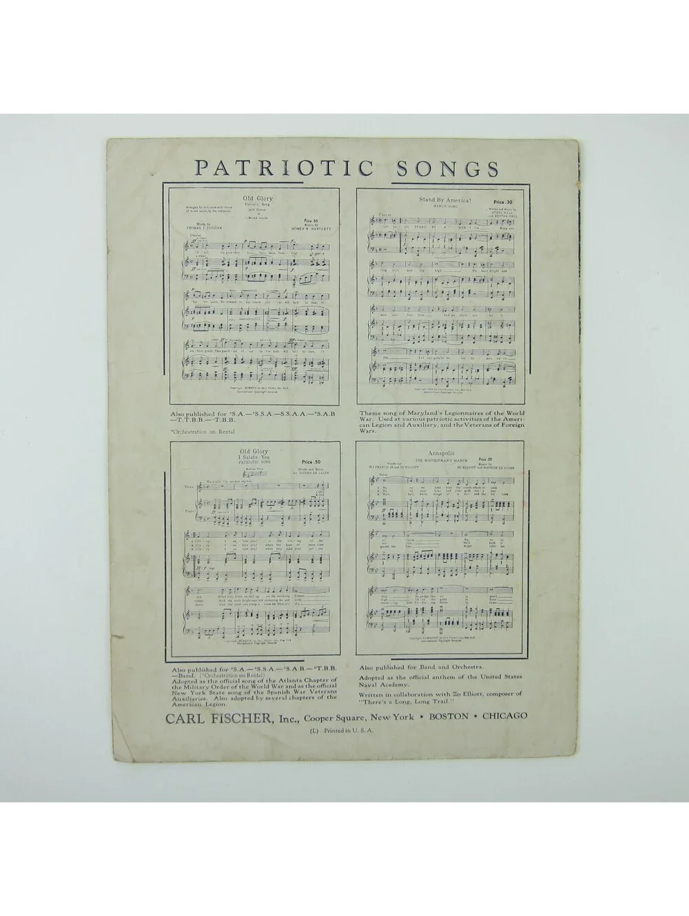 Sheet Music The Army Air Corps US Military Song Robert Crawford Vintage 1939